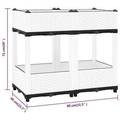 vidaXL Povišena gredica 80x40x71 cm od polipropilena