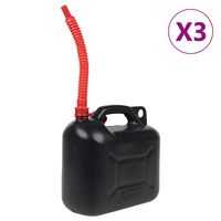 vidaXL Spremnik za gorivo s grlićem 3 kom crni 10 L plastični