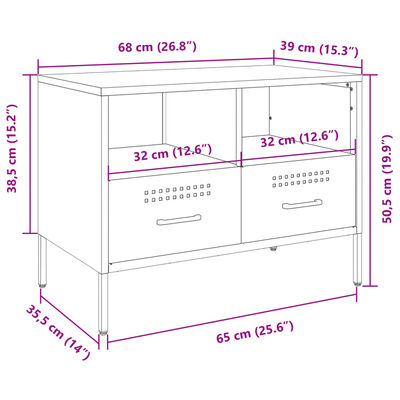 vidaXL TV ormarić boja senfa 68x39x50,5 cm čelični