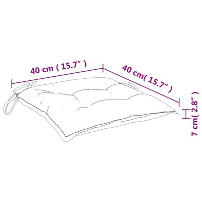 vidaXL Jastuci za stolice 6 kom tirkizni 40 x 40 x 7 cm od tkanine