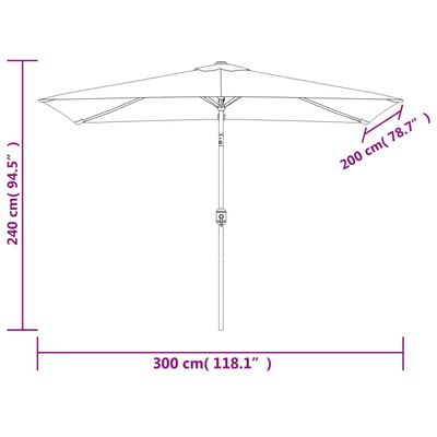 vidaXL Suncobran 200 x 300 cm pješčano bijeli pravokutni