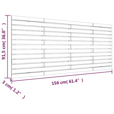 vidaXL Zidno uzglavlje 156x3x91,5 cm od masivne borovine