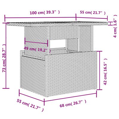 vidaXL 6-dijelni set vrtnih sofa s jastucima crni od poliratana