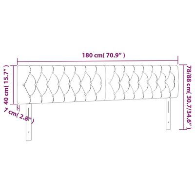 vidaXL LED uzglavlje krem 180 x 7 x 78/88 cm od tkanine