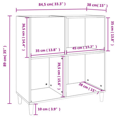 vidaXL Ormarić za ploče boja hrasta 84,5x38x89 cm konstruirano drvo