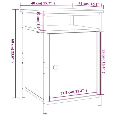 vidaXL Noćni ormarić boja hrasta 40 x 42 x 60 cm od konstruiranog drva