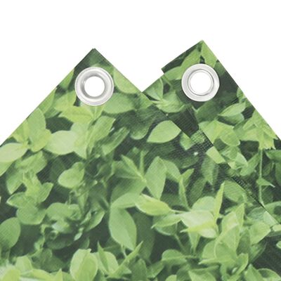 vidaXL Vrtni zaslon za privatnost uzorak biljke zeleni 1000x75 cm PVC