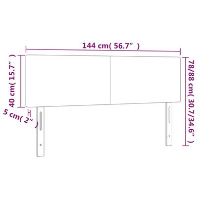 vidaXL Uzglavlja 2 kom svjetlosiva 72 x 5 x 78/88 cm od tkanine