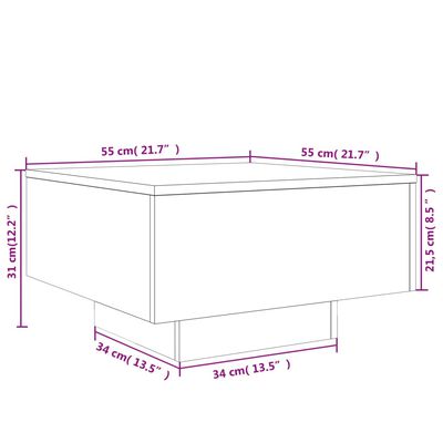 vidaXL Stolić za kavu crni 55 x 55x 31 cm od konstruiranog drva