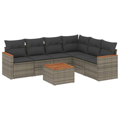 vidaXL 7-dijelni set vrtnih sofa sivi od poliratana