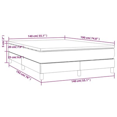 vidaXL Krevet s oprugama i madracem krem 140 x 190 cm od tkanine