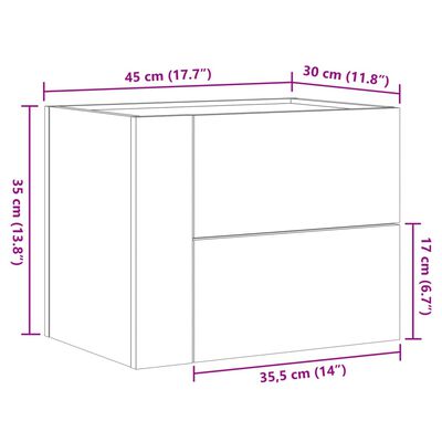 vidaXL Zidni noćni ormarići 2 kom bijeli 45 x 30 x 35 cm