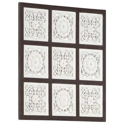 vidaXL Ručno rezbareni zidni panel MDF 60 x 60 x 1,5 cm smeđe-bijeli