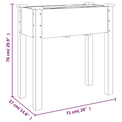 vidaXL Sadilica s oblogom siva 71 x 37 x 76 cm od masivne jelovine