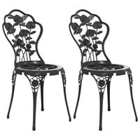 vidaXL Bistro stolice 2 kom od lijevanog aluminija crne