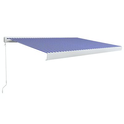 vidaXL Kazetna tenda na ručno uvlačenje 450 x 300 cm plavo-bijela