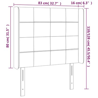 vidaXL LED uzglavlje tamnozeleno 83x16x118/128 cm baršunasto