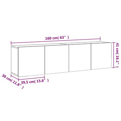 vidaXL Zidni TV ormarići 2 kom bijeli 80x30x41 cm