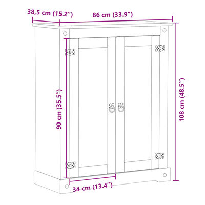 vidaXL Ormarić za cipele Corona 86 x 38,5 x 108 cm od masivne borovine