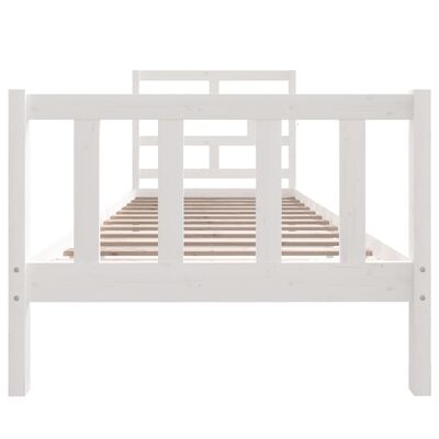 vidaXL Okvir za krevet od masivne borovine bijeli 90 x 190 cm mali