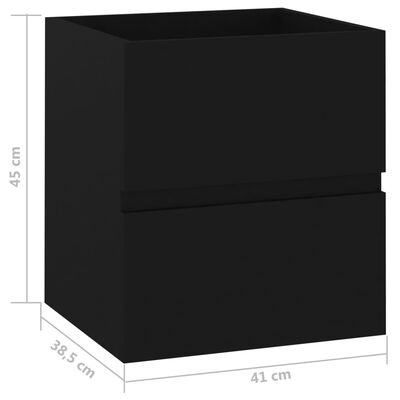 vidaXL Ormarić za umivaonik crni 41x38,5x45 cm drveni