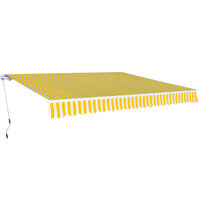 vidaXL Sklopiva tenda na ručno upravljanje 400 cm žuto-bijela