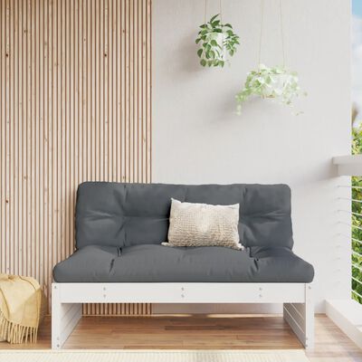 vidaXL Srednja vrtna sofa bijela 120 x 80 cm od masivne borovine