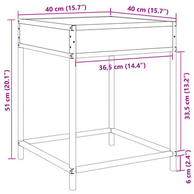 vidaXL Stolić za kavu s beskonačnim LED svjetlima crni 40 x 40 x 51 cm