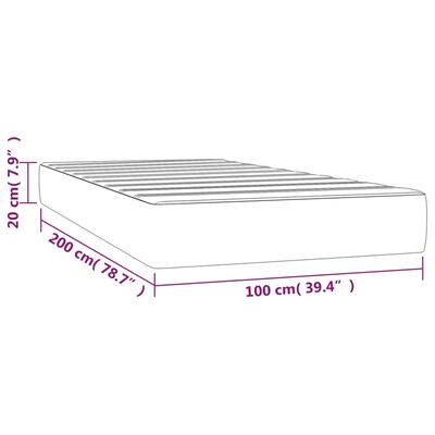 vidaXL Madrac s džepičastim oprugama tamnosivi 100x200x20cm od tkanine