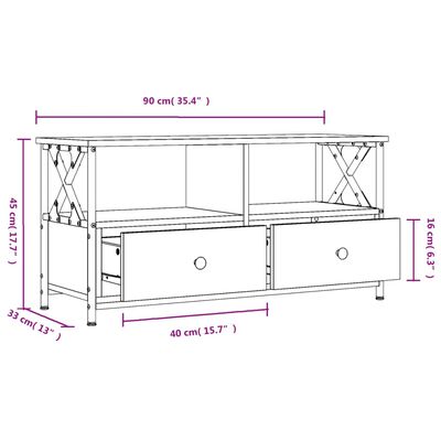 vidaXL TV ormarić crni 90 x 33 x 45 cm konstruirano drvo i željezo