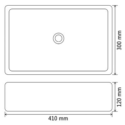 vidaXL Umivaonik 41 x 30 x 12 cm keramički srebrni