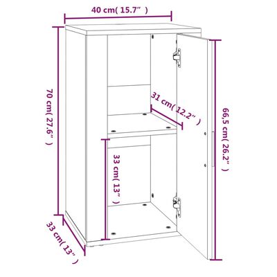 vidaXL Komoda boja sivog hrasta 40 x 33 x 70 cm od konstruiranog drva