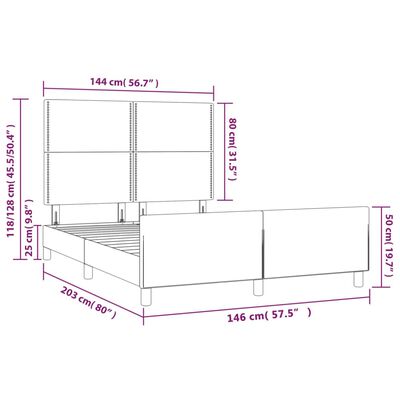 vidaXL Okvir za krevet s uzglavljem plavi 140 x 200 cm od tkanine