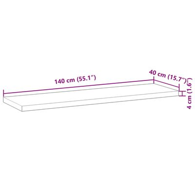 vidaXL Površina za umivaonik neobrađena 140x40x4 cm od drva bagrema