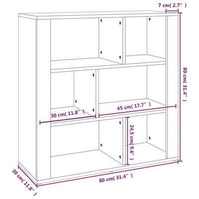 vidaXL Komoda boja smeđeg hrasta 80x30x80 cm od konstruiranog drva