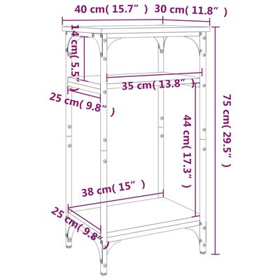 vidaXL Bočni stolić crni 40 x 30 x 75 cm od konstruiranog drva