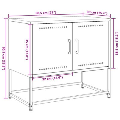 vidaXL TV ormarić maslinasti 68,5 x 39 x 60,5 cm čelični