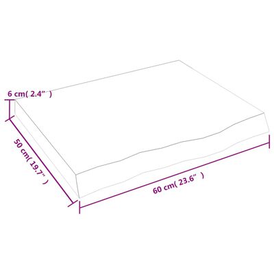 vidaXL Stolna ploča 60x50x(2-6) cm od netretirane masivne hrastovine