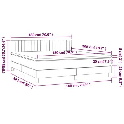 vidaXL Krevet s oprugama i madracem krem 180x200 cm od tkanine