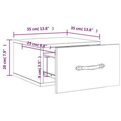 vidaXL Zidni noćni ormarići 2 kom smeđa boja hrasta 35 x 35 x 20 cm