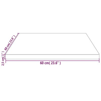 vidaXL Ploča za stol bijela 60x60x2,5 cm masivna borovina četvrtasta