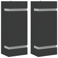 vidaXL Vanjske zidne svjetiljke 2 kom crne od nehrđajućeg čelika