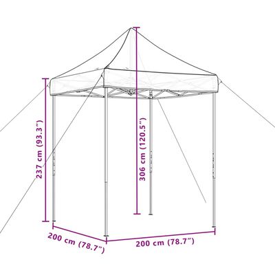 vidaXL Sklopivi prigodni šator za zabave bordo 200x200x306 cm