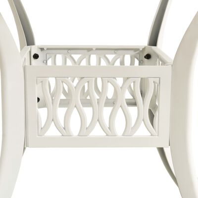 vidaXL Vrtni stol bijeli 90 x 90 x 74 cm od lijevanog aluminija