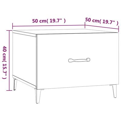 vidaXL Stolići za kavu s metalnim nogama 2 kom boja hrasta 50x50x40 cm