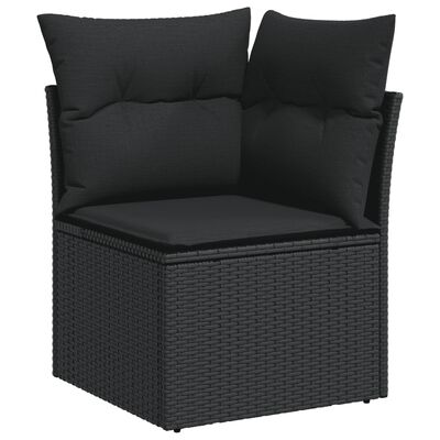 vidaXL 11-dijelni set vrtnih sofa od poliratana s jastucima crni