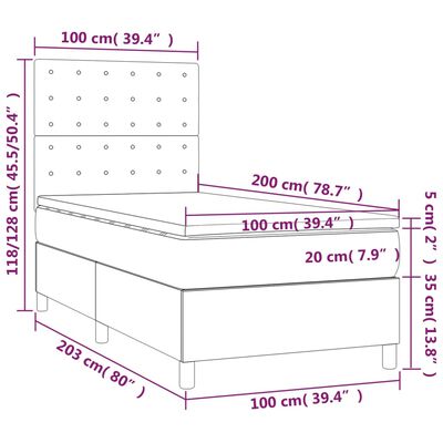 vidaXL Box spring krevet s madracem ružičasti 100x200 cm baršunasti