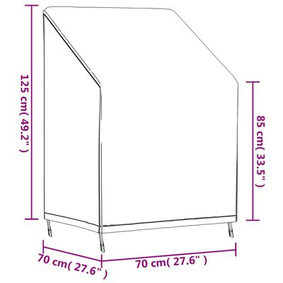 vidaXL Navlaka za vrtne stolice crna 70x70x85/125 cm 420D Oxford