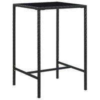vidaXL Vrtni barski stol crni 70 x 70 x 110 cm od poliratana i stakla