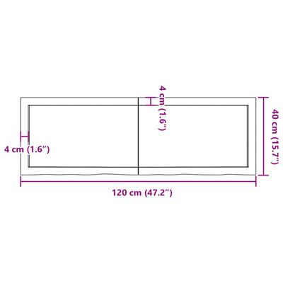 vidaXL Kupaonska radna ploča tamnosmeđa 120x40x(2-6) cm tretirano drvo